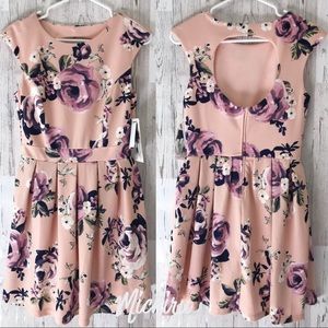 Floral print fit-and-flare dress